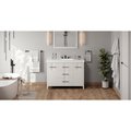 Jeffrey Alexander 48In. White Katara Vanity, Lavante Cultured Marble Vessel Vanity Top, Integrated Rectangle Bowl VKITKAT48WHLAR